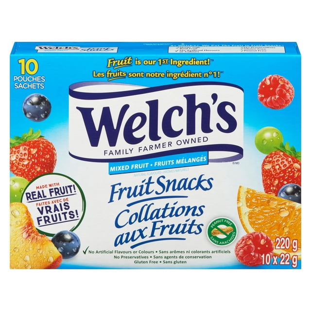 Welch’s Mixed Fruit Snacks — 10 Bag Snack Box, 220 g